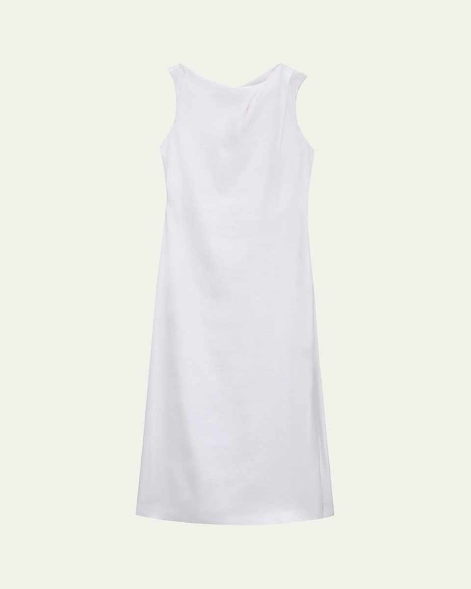Asymmetric Draped Midi Dress